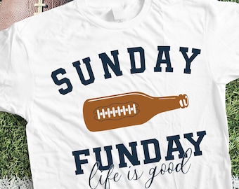 Football Shirt Design PNG | &quot;Sunday Funday Life is Good&quot; | 3 PNG Digital Download