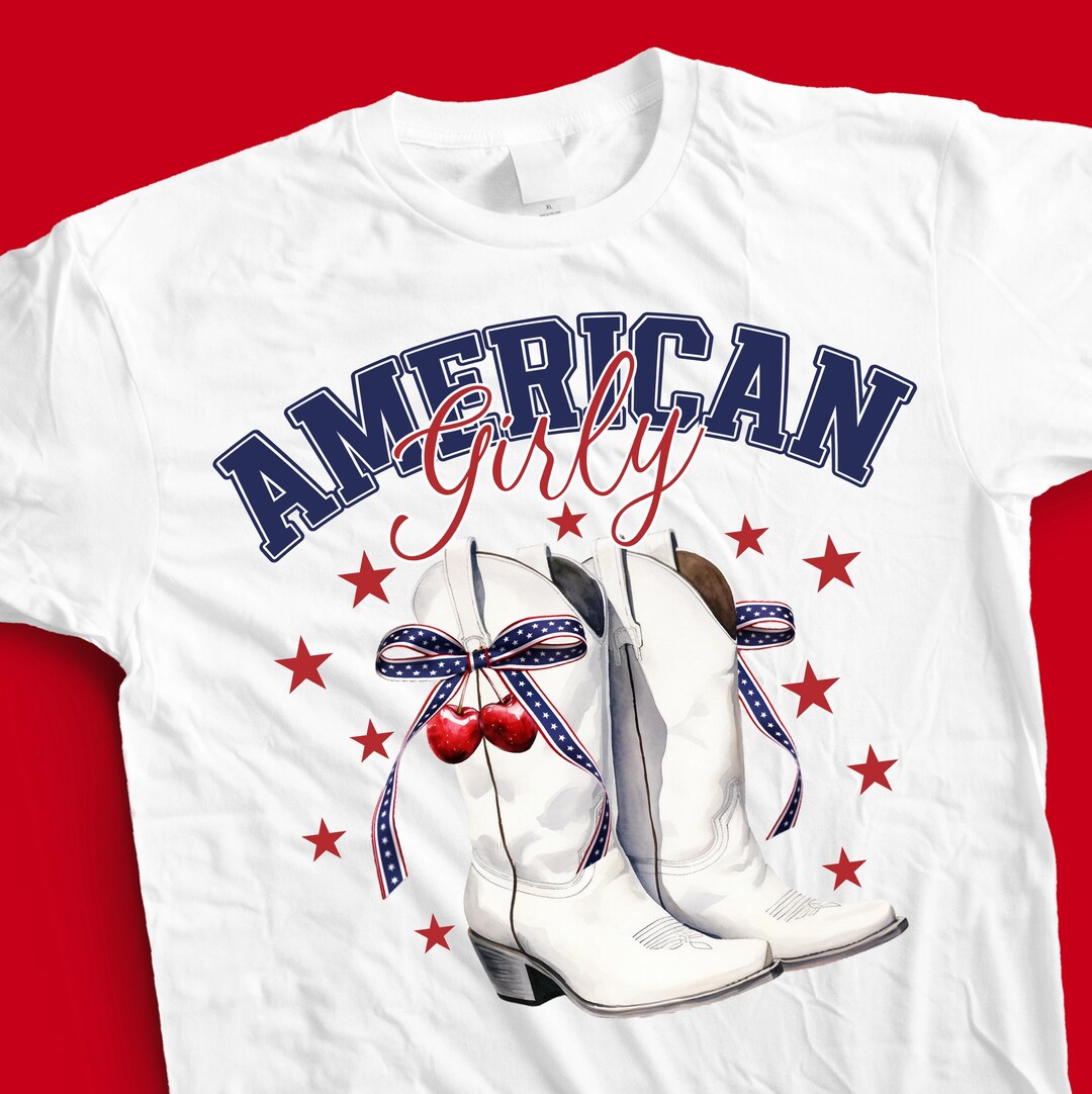 American Girly Cowgirl Boots PNG: 4th of July Design (digital Download ...