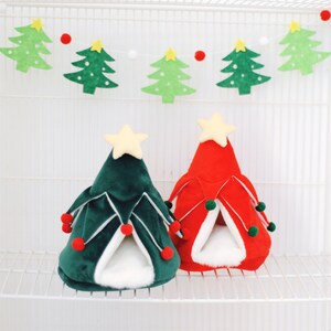 Hamster hideout Sugar glider hammock Small pets toys Guinea pig bed Hedgehog toys Christmas tree hideout Hamster supplies Dwarf rabbit cots