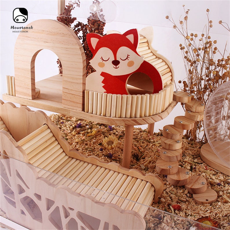 Hamster toys Hamster ladder Sugar glider wooden platform Cage Etsy