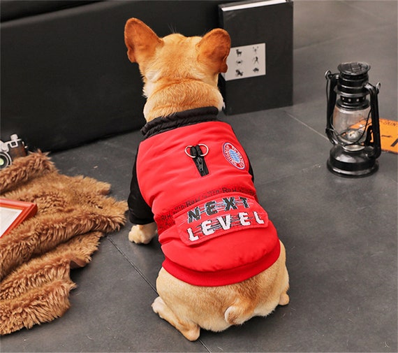 Cool Clothes for French Bulldog Bulldog Jecket Red Fleece Coat 