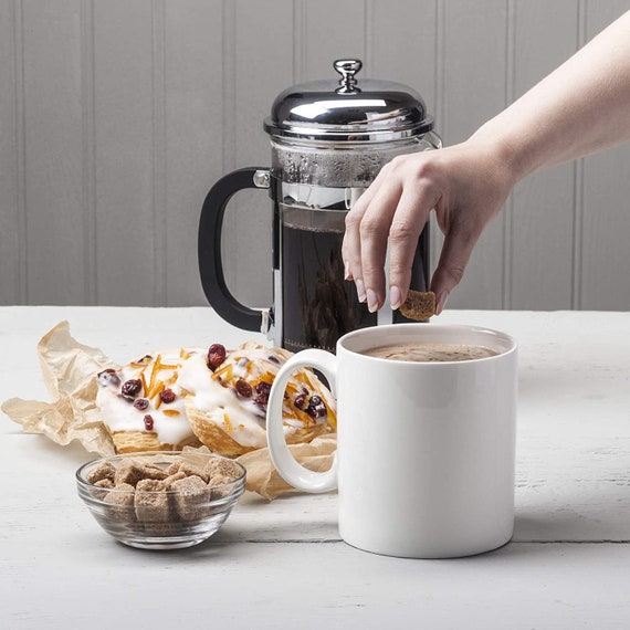 Extra Large 1.3 Pint Big Mug Perfect for Tea and Coffee Lovers, White  Porcelain Cup, Perfect Christmas Gift 