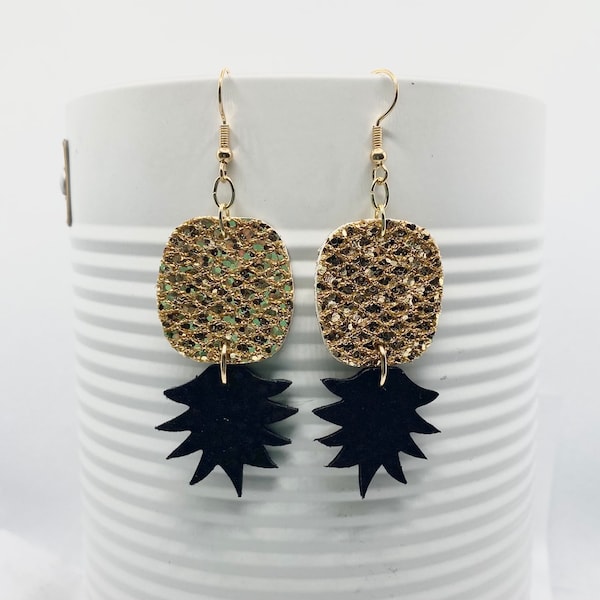 Upside Down Pineapple Bling Earrings (double sided)