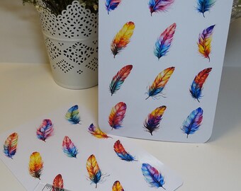 Feather Stickers /Colorful/ Stickers