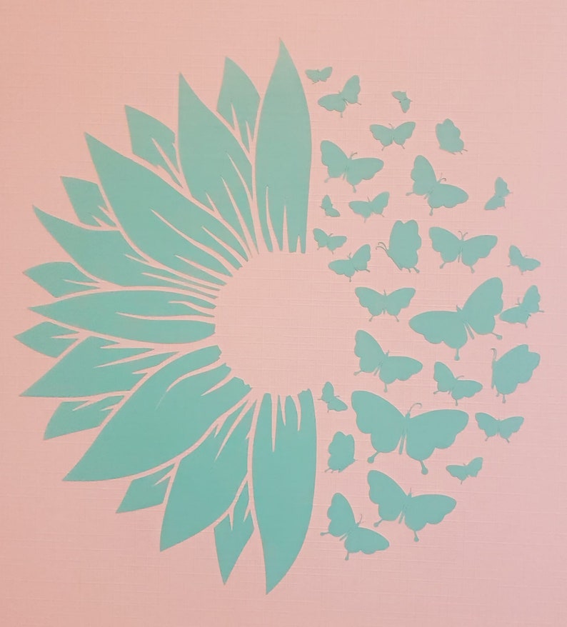 Sunflower Butterfly Decal / Sunflower / Butterfly Etsy