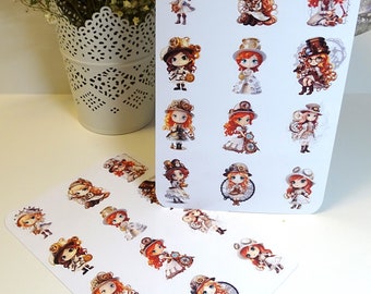 Steam Punk Girl Stickers Set 2 /Steam Punk/ Stickers