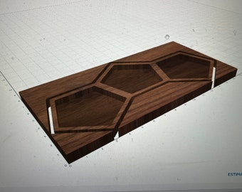 Digital svg, dfx, pdf file for a serving tray for CNC routers