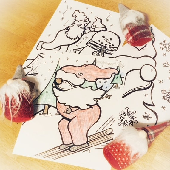 Snow Day Gnomes Coloring Pages