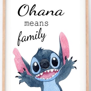 Disney Stitch Ohana Signifie Famille 8x6 Framed Etsy France Disney Stitch Ohana Signifie Famille 8x6 Framed Etsy France