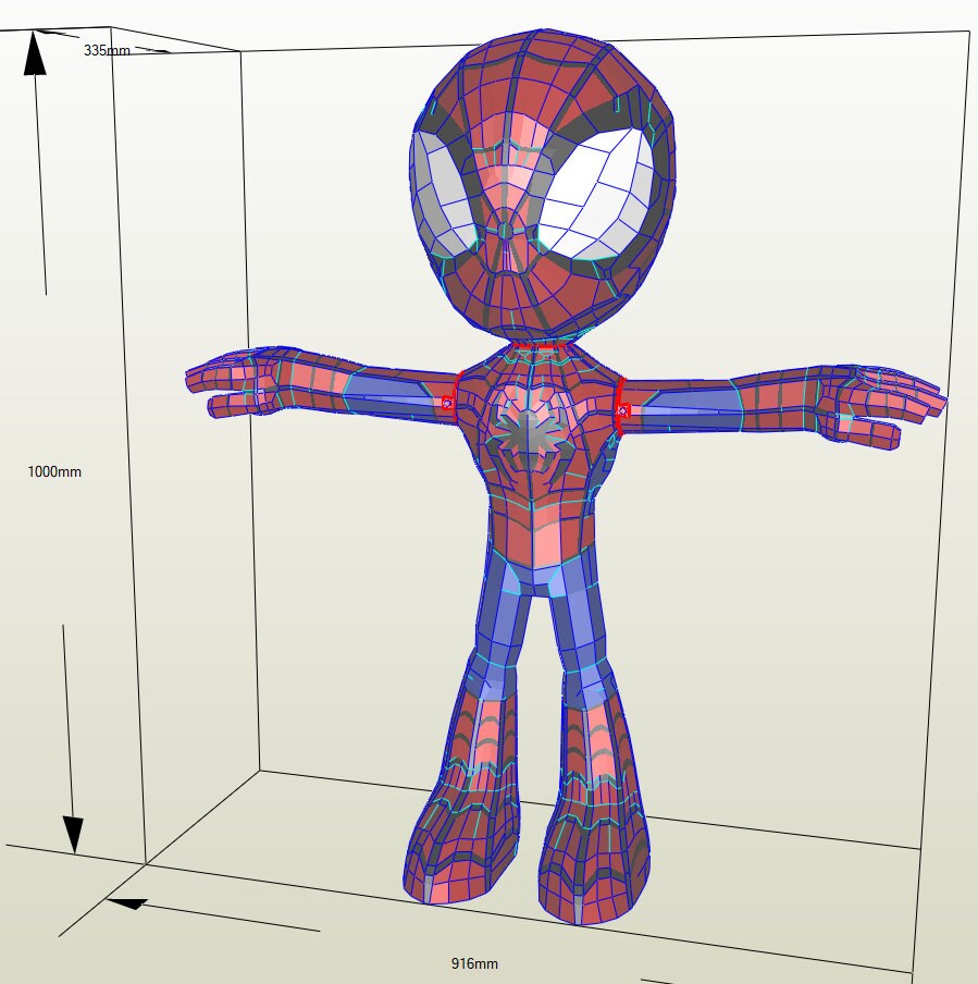 Spidey Template PDF, Spiderman Low Poly, Superhéroe, Gift, DIY, Hombre ...