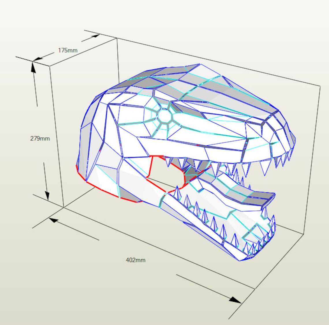Kids Raptor Dinosaur Mask Template in PDF Paper Mask Etsy