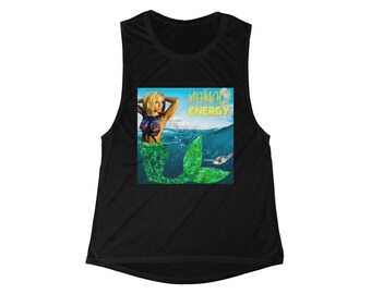 Mermaid Energy Women's Flowy Scoop Muscle Tank by The Band Famous®