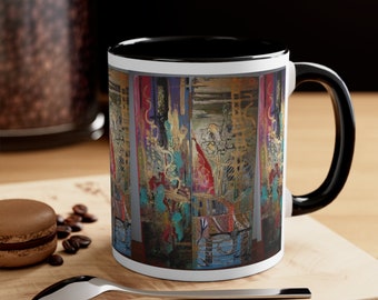 Reincarnation, Art by Zander, The Band Famous® Accent Coffee Mug, 11oz