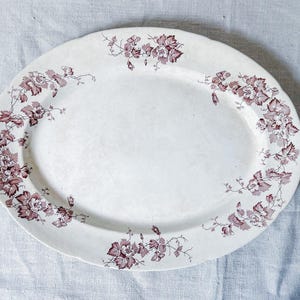 Antique Ironstone Platter | Floral Brown Transferware Ironstone Tray