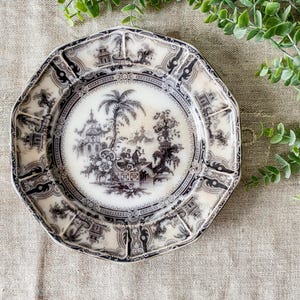 Antique Mulberry Transfer Ware 9&quot; Plate - Kyber by J. Meir & Son