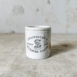 J. Sainsbury’s Stoneware Tall Bloater Paste Jar, c1920