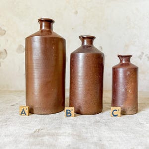 CHOICE Antique English Stoneware Master Ink Pouring Bottles