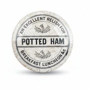 Antique English Potted Ham Meat Pot Lid