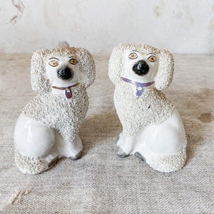 Antique Pair of 4.5" Staffordshire Poodle Figures