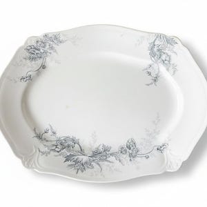 Antique Ironstone Gray Transferware 16” Platter - Paris by Johnson Brothers