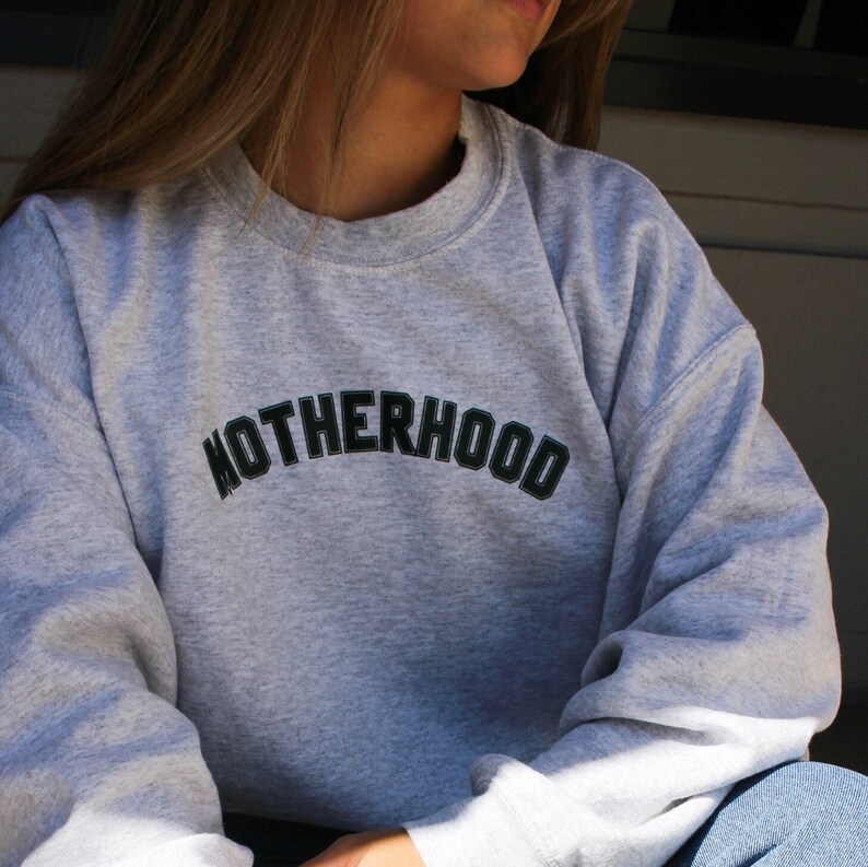 Motherhood Sweatshirt, Oversized Womens Sweatshirt, Mama Crewneck, Mama Sweater, Pregnancy Announcement, Mom and Dad image 4