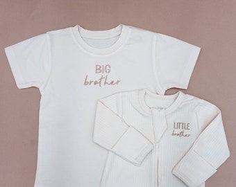 Big Brother Shirt, Little Brother Bodysuit, Baby Announcement, Neutral Boy Shirt,Organic Boy Shirt,Organic Baby Pajamas,Promoted Big Brother