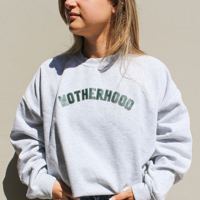 Motherhood Sweatshirt, Oversized Womens Sweatshirt, Mama Crewneck, Mama Sweater, Pregnancy Announcement, Mom and Dad image 3