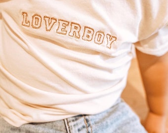 Kids Valentines Day Shirt, Embroidered Valentines T-Shirt, Loverboy Shirt, Toddler Valentines Day Shirt, Embroidery T-Shirt, Boy Toddler,