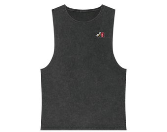 Camiseta de tirantes unisex con lavado a la piedra