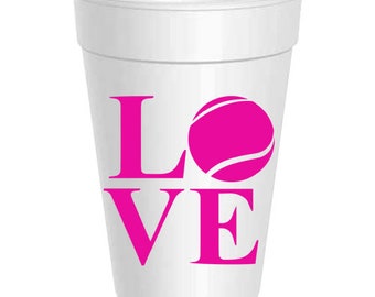 Tennis - LOVE foam cups 10 Pack {Turkey Toddy}