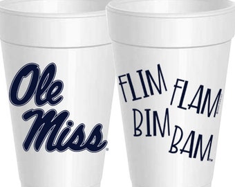 Ole Miss Styrofoam Cups: 10 Pack - Ready to Ship**Officially Licensed by Collegiate Licensing Company**