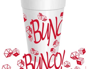 Bunco Styrofoam Cups: 10 Pack - Ready to Ship
