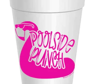Poolside Punch Drinker Styrofoam Cups: 10 Pack - Ready to Ship