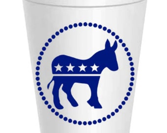 Democrat Donkey Styrofoam Cups - 10 Pack - Ready to Ship