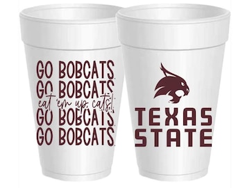 TX State Styrofoam Cups: 10 Pack - Ready to Ship**Officially Licensed by Collegiate Licensing Company**