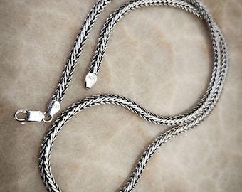 Stylish Wheat Chain Necklace in 925 Sterling Silver,5.5mm Wide,18&quot; to 26&quot;,Unique Woven Chain Necklace,Gift for Him&Her,Unisex Chain Necklace