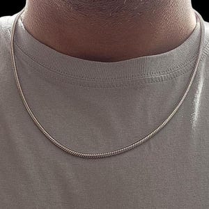 Sterling Silver Snake Chain,Round Design,1,7mm,2.7mm,16&quot; to 26&quot;,Stamped 925 Sterling silver