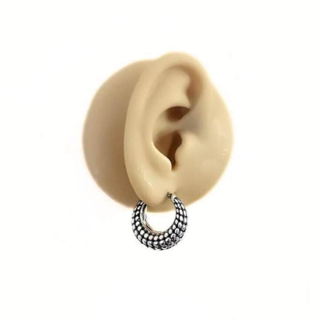Orecchini A Clip In Giada Verde E Placcato Oro Giallo – Cabochon Con Imitazione Diamante – Fatto A Mano - Foto 2