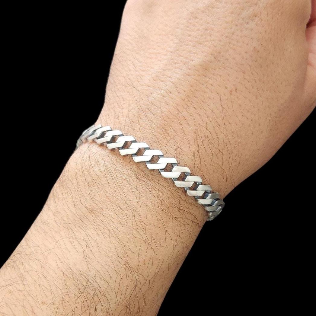 Oxidised Silver Chain Bracelet,solid 925 Sterling Silver Oxidised Silver Chain Bracelet,solid 925 Sterling Silver