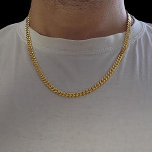 Elegant Curb Chain Necklace in 925 Sterling Silver,Miami Cuban Link Necklace,Rhodium Plated,14K Real Gold Plated,5.5mm