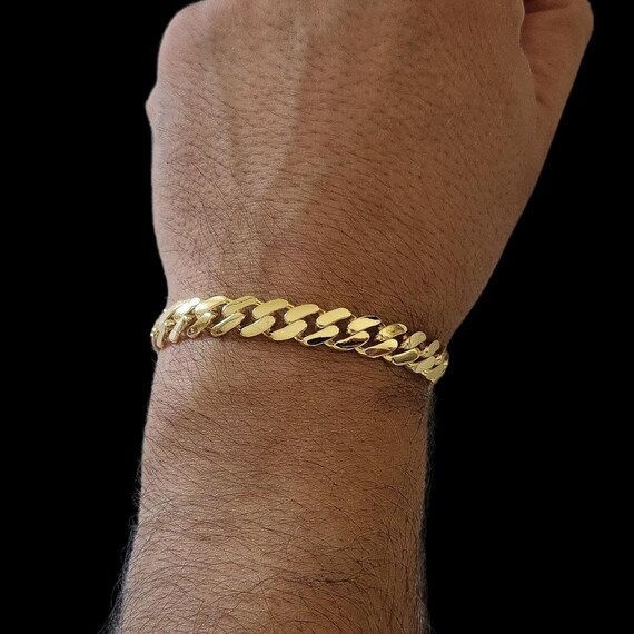 Gold Plated Sterling Silver Cuban Link Bracelet: Sleek Curb Chain