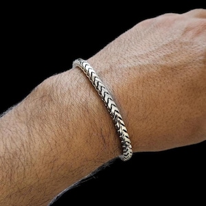 Mens Franco Chain Bracelet,925 Sterling Silver,Square Franco Chain Bracelet,Shimmer Franco Chain Bracelet,5mm Wide,Gift for Him