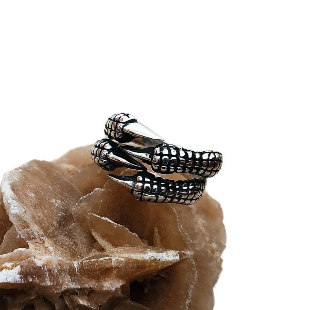Porte-clés Dragon Griffe En Argent Sterling 925 - Accessoire Biker Punk, Fait Main, Neuf