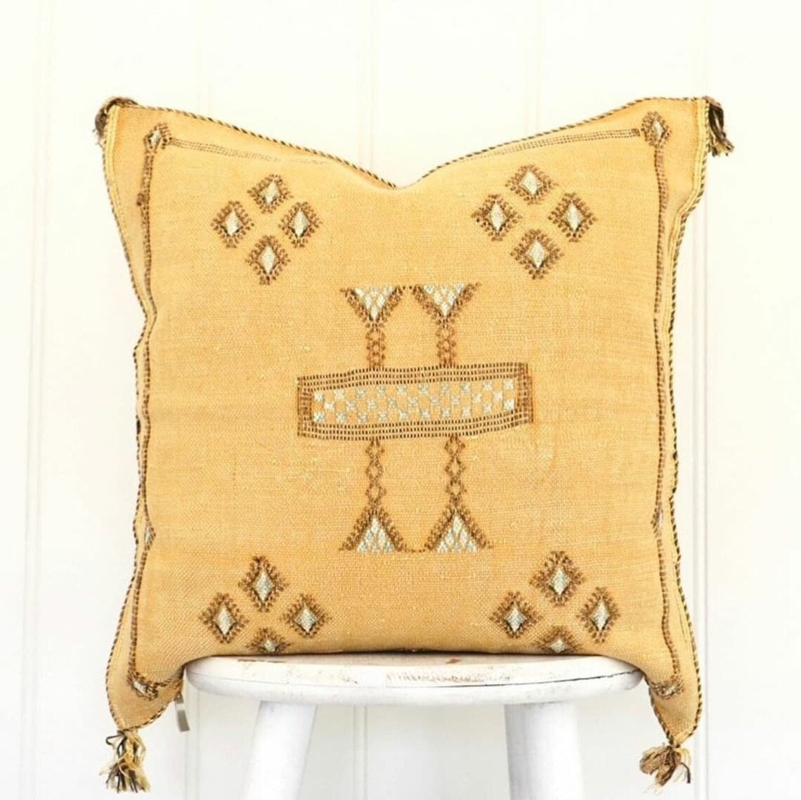 Cactus Silk Pillow Moroccan Sabra Cushion Handmade Cactus Etsy