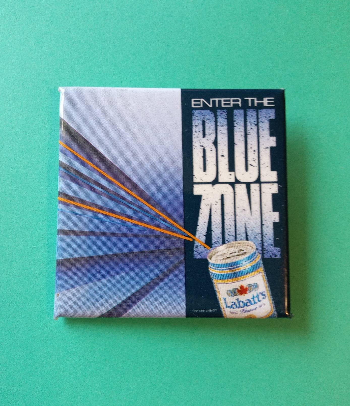 Labatt's Blue Beer Blue Zone Promotional Vintage Pinback