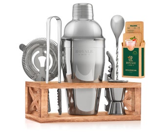 24 Oz Cocktail Shaker Jigger Strainer Stainless Steel 4 Pc Set Cresimo