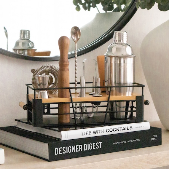 Cocktail Shaker Set with Display Stand, 11-Piece Stainless Steel Bartender Kit, Bar Set & Drink Mixer, Valentine's Day Gift for Him and Her.