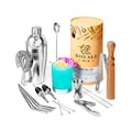 Cocktail Shaker Set, 18 - Piece Bartender Kit with Stainless Steel Straws and Picks, Barware Gift for Men, Bar Tool Set, Housewarming Gift.