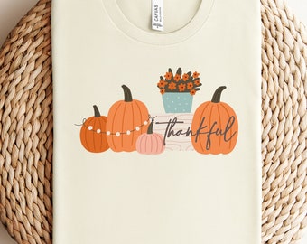 Thankful Pumpkin Shirt, fall shirt, Thanksgiving shirt, Thankful Grateful Shirt, Women Thanksgiving Shirt, Fall Gift, Pumpkin Tee