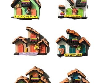 Imanes de casitas colombianas / Colombian house magnets/ Colombia gift/handmade Colombian gift